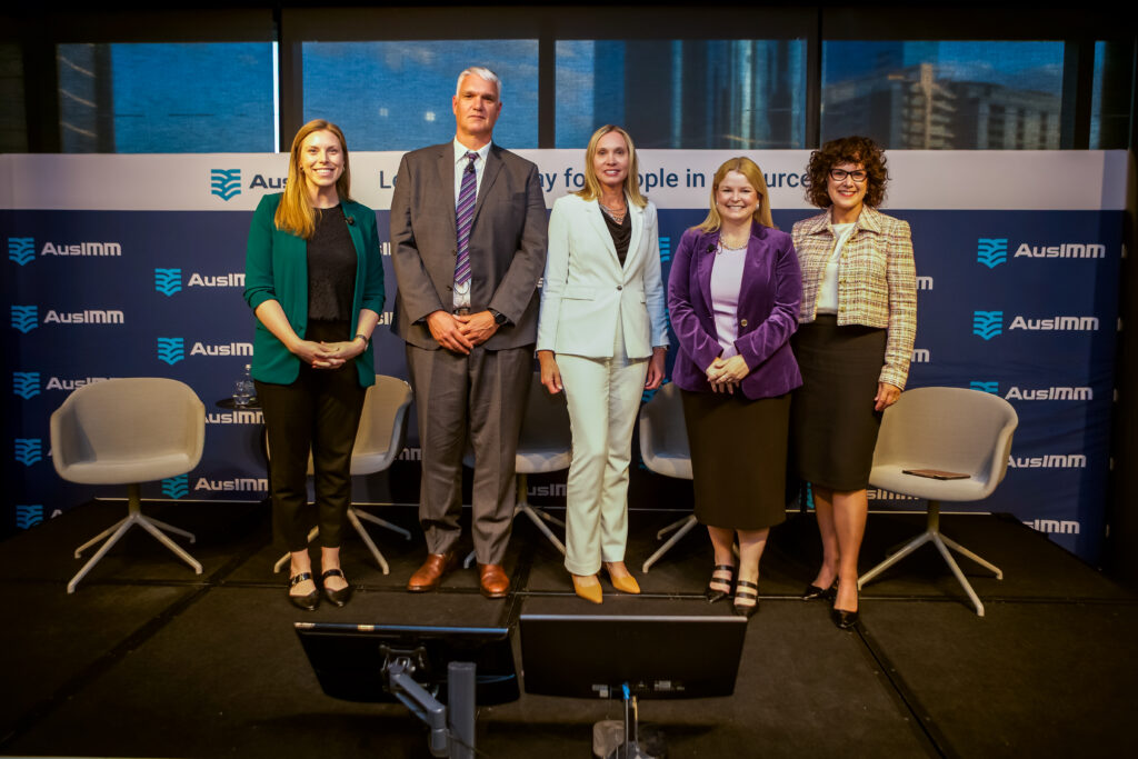 Joanne Pafumi with the speakers at AusIMM Thought Leadership Series after her talk on Decarbonisation as a collaborative effort 